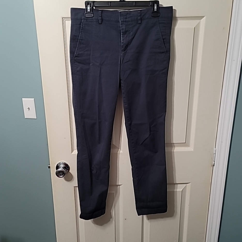 Vince Womens Size 6 Navy Blue Chino Pants Cotton Spandex Stretch 32x29 EUC